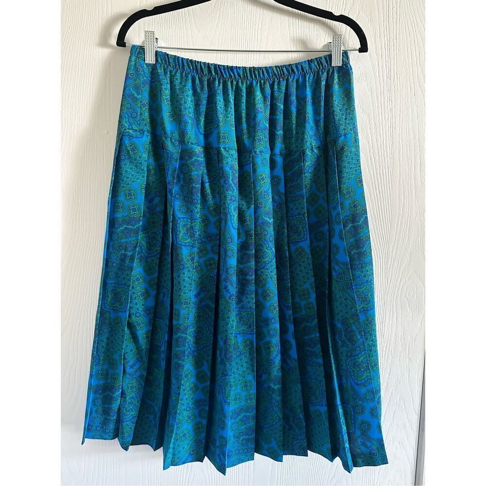 Vintage Paisley Geometric Retro Midi Skirt Size 14